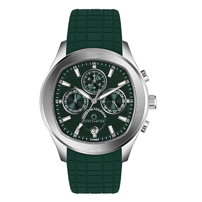 carlington legacy series analog wrist watches with chronograph & silicone strap for men ct 9999